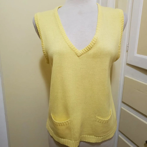 Vintage Sweater Vest / Sunny Yellow / Small/Medium - Picture 2 of 4